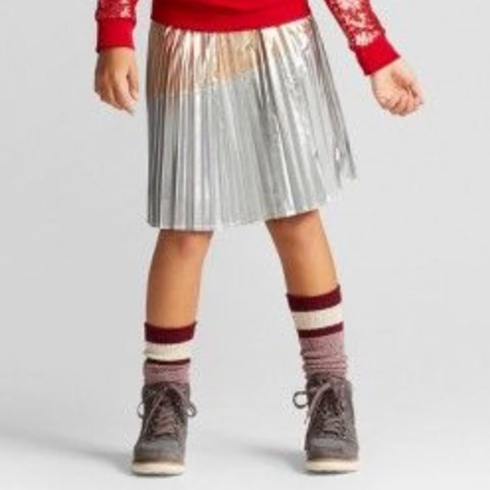 Gold Silver Metallic Holiday kid’s skirt size L